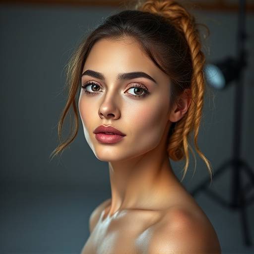 Artistieke portfolio shoot van een model in een creatieve omgeving