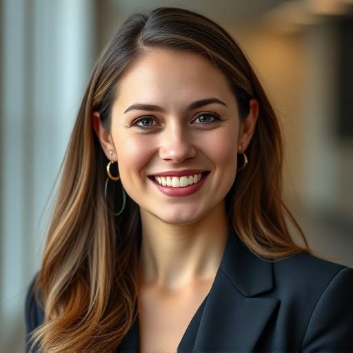 Professionele headshot van een zakenvrouw met een glimlach